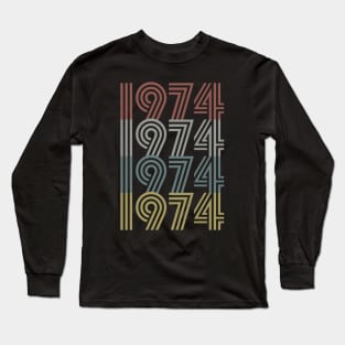 1974 Birth Year Retro Style Long Sleeve T-Shirt